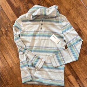 Hanna Andersson Long Sleeve Shirt - Blue and Gray Stripes